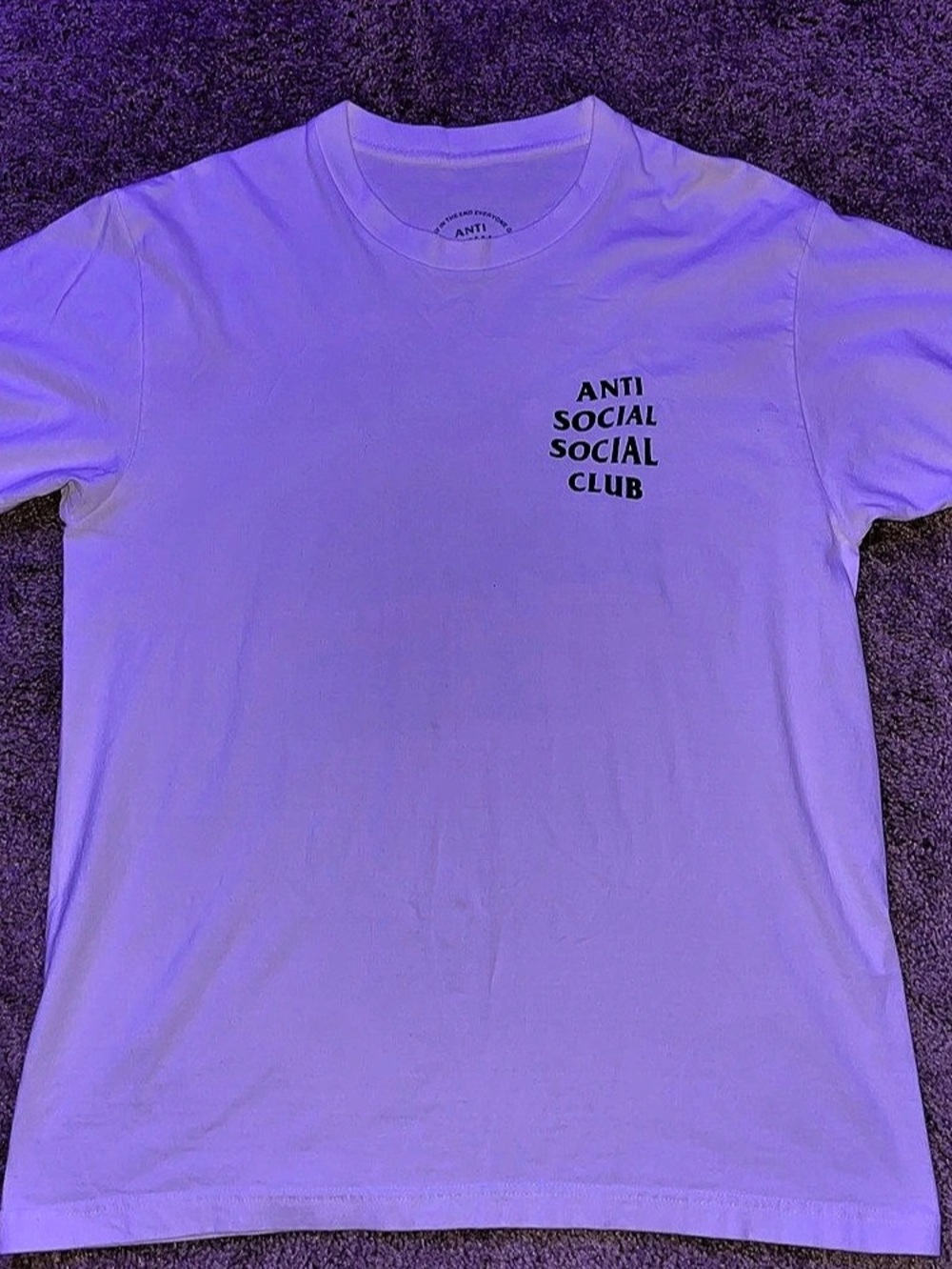 Anti Social Club Logo Tee White Graphic Short Sleeve Tee Size Large